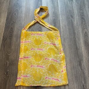 Free People Yellow and Pink Tote Bag